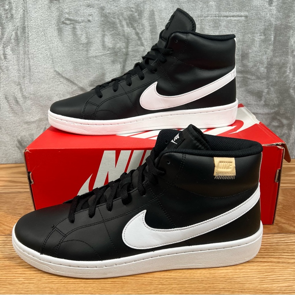 NIB Nike Court Royale 2 Mid Black White Basketball Shoes Sneakers Men's Sz 13